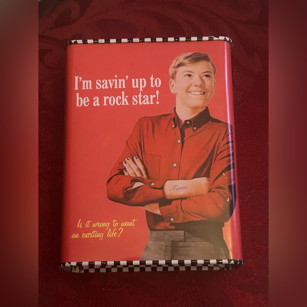 Rockstar Retro Tin Piggy Bank